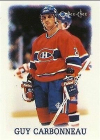 1988-89 O-Pee-Chee Minis #4 Guy Carbonneau Montreal Canadiens