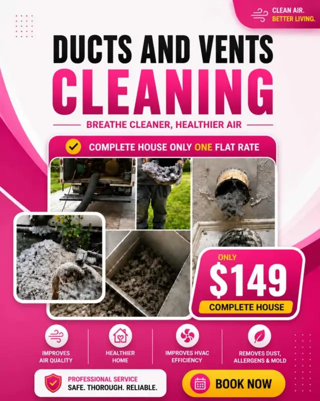 Breathe Cleaner Air – Air Duct Cleaning Only $149