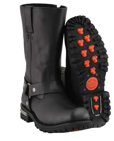 Milwaukee Leather Classic Black Leather 11-Inch Square Toe Motor, View more