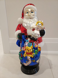 Traditions Handpainted Glass Santa 18 inches tall