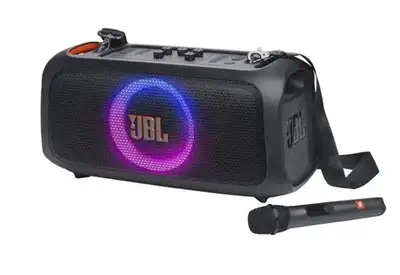 JBL Partybox On The Go Essential With 1 Wireless Mic Bluetooth!, View more