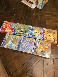 Pokemon Games Box Red Blue Green Silver Gold Crystal Version