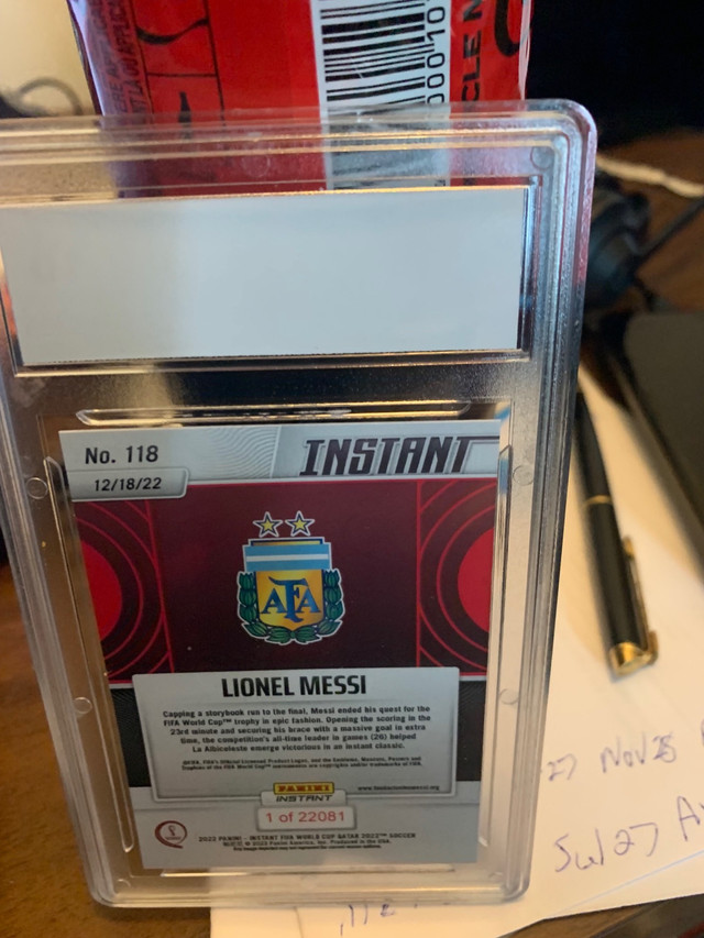 Graded Messi World Cup trophy card  in Arts & Collectibles in Victoria - Image 2