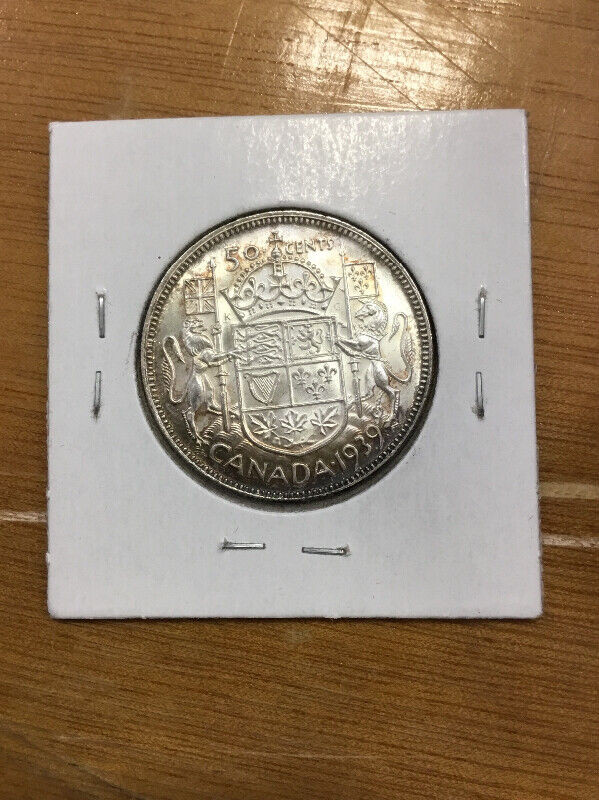 1939  50cents Canadian Silver coin in Arts & Collectibles in Mississauga / Peel Region - Image 2