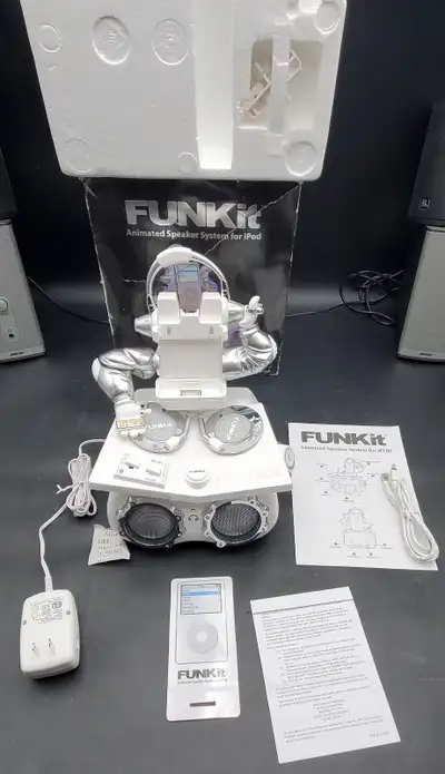 FUNKIT DJ ANIMATED SPEAKER VINTAGE IPOD DOCKING SYSTEM RARE CIB, View more