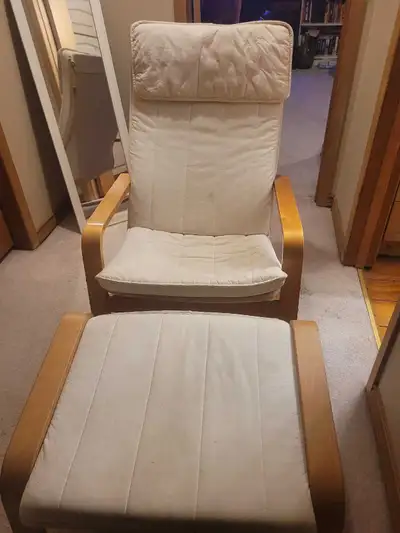 Ikea chair. The cushion is in bad shape and could due to be replaced. The chair itself is in good co...