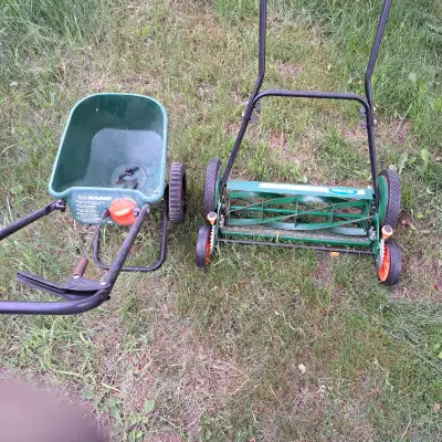 Great condition, mower used 3 or 4 times. Seeder 1 time. Moved and no longer need. $100 for both Ite...