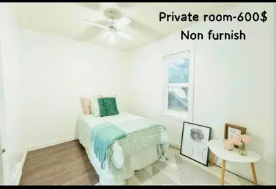 fully private non furnish room available for rent,everything is included with rent,as its empty now...