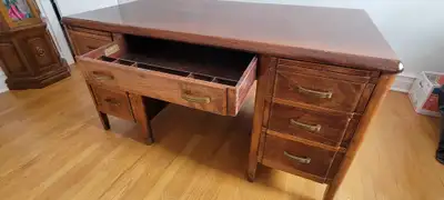 Gorgeous vintage wood desk, View more