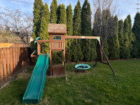 Wooden Backyard Swing Set (Use by children age 3-11)