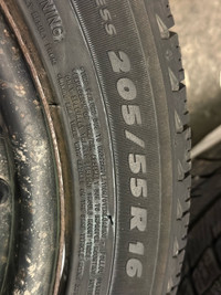 205/55R16x4 winter tires on rims. Brand Michelin X ICE