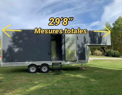 Remorque fait à 100% en aluminium Isolé à l'uréthane plancher, mur et plafond 2 essieux de 3500 livr...
