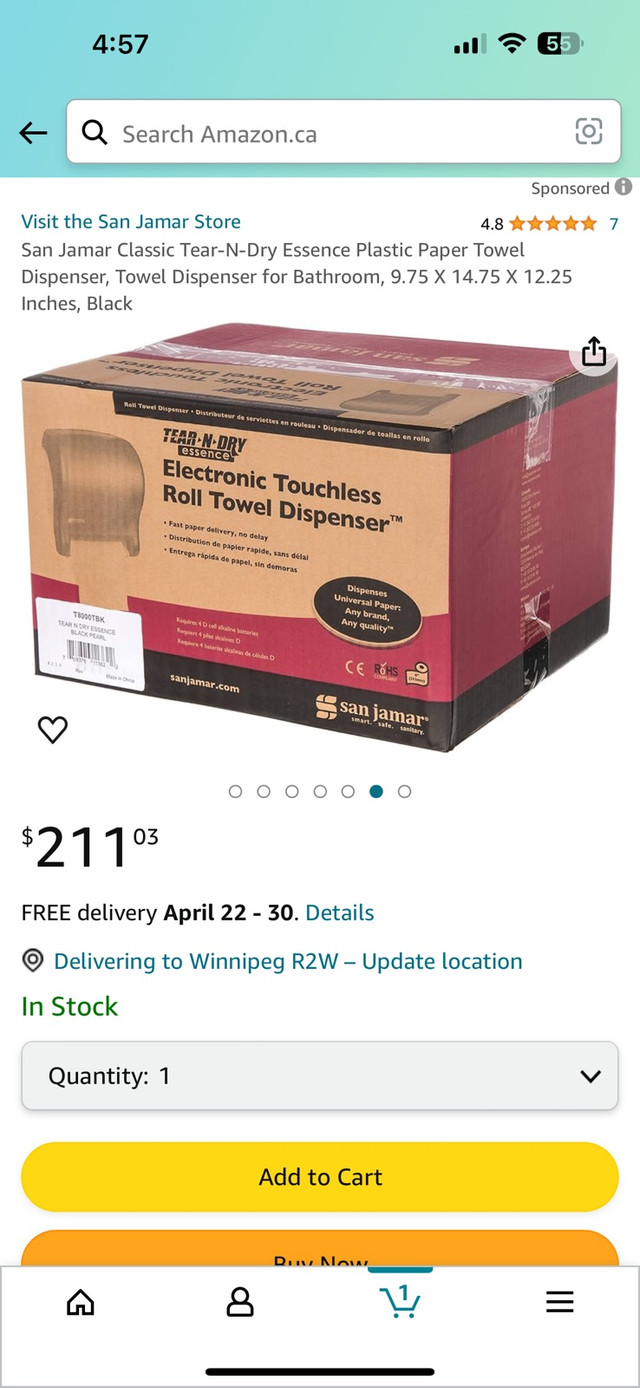 Brand new San Jamar Classic Roll towel dispenser in Bathwares in Winnipeg - Image 4