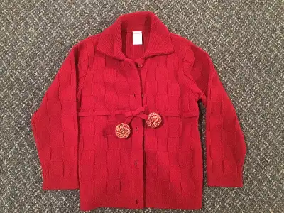 Kid girl clothes - Gymboree red cardigan size 5-6, View more