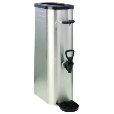 Service Ideas Slim Commercial Tea Urn, 3.5 Gal, Stainless Steel, View more