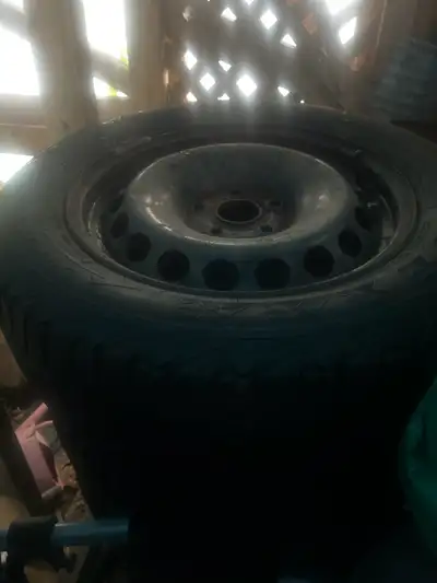 Firestone winter force, may be good for another season, steel rims for VW Only pattern 5x 112 Tires...