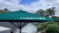 Starbucks Outdoor Shade Umbrella and Stand