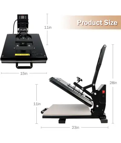 PowerPress Industrial-Quality Digital Heat Press Machine 15x15", View more