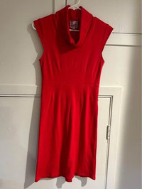 Scoop Neck Red “Le Chateau” Dress