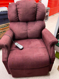 Burgundy sit to stand recliner chair
