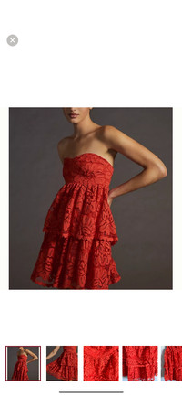 Anthropologie Gorgeous Red lace Dress