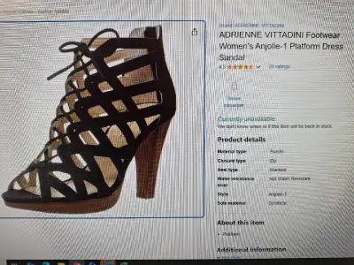 Adrienne Vittadini brand new suede platform sandals, size 7, View more