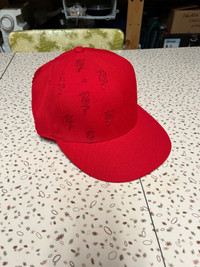 PHAT FARM RED FITTED HAT 7 3/8 BRAND NEW VINTAGE 2000