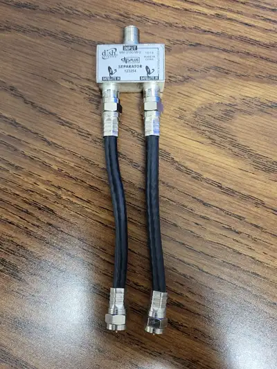 Separator / splitter for Bell DP Plus Satellite Dish Splits DP Plus signal from one cable out put to...