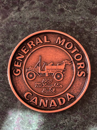 General Motor Canada plaque cuivre antique