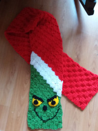 GRINCH AND SNOWMAN SCARVES - MADE TO ORDER
