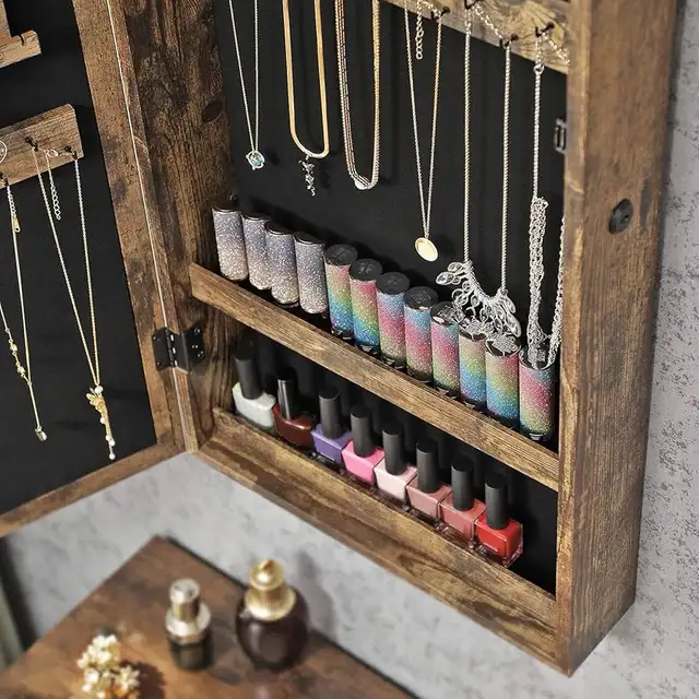 Lockable Jewelry Cabinet Armoire with Mirror, Wall-Mounted Space in Home Décor & Accents in Markham / York Region - Image 7