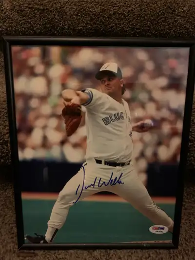 David Wells Blue Jays 8x10 PSA auto photo Framed