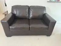 Leather  loveseat