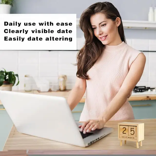 Wooden Perpetual Calendar Blocks For Home And Office Desktop in Home Décor & Accents in City of Toronto - Image 5