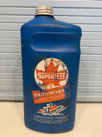 Vintage Supertest Snowmobile Oil Bottle, Not oil Can Cans Signs