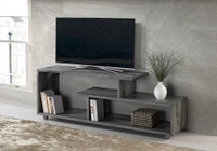 60 Inch Rustic Modern Solid Wood TV Stand - Grey