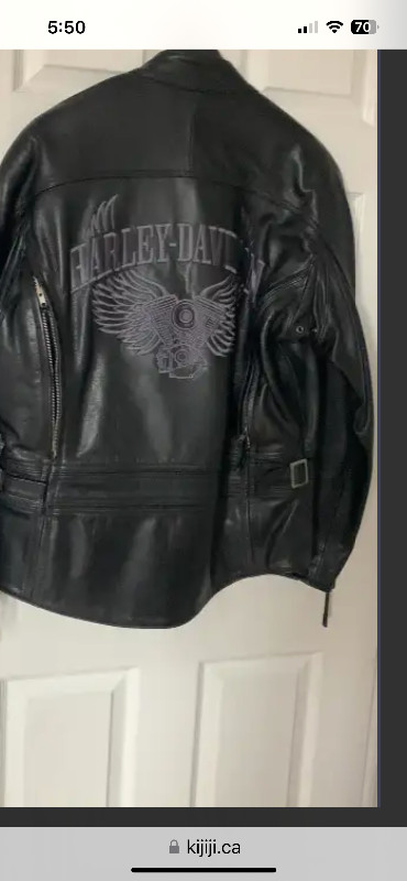Harley Davidson Leather Jacket with Removable winter lining in Men's in City of Toronto - Image 2
