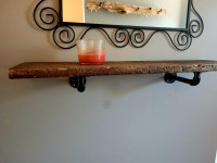 reclaimed barn board shelves