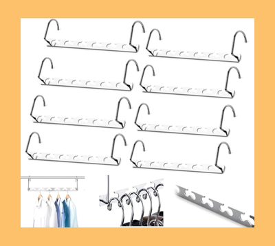 Steel MAGICAL HANGERS - Vertical & Horizontal hold - 8 Pack, View more