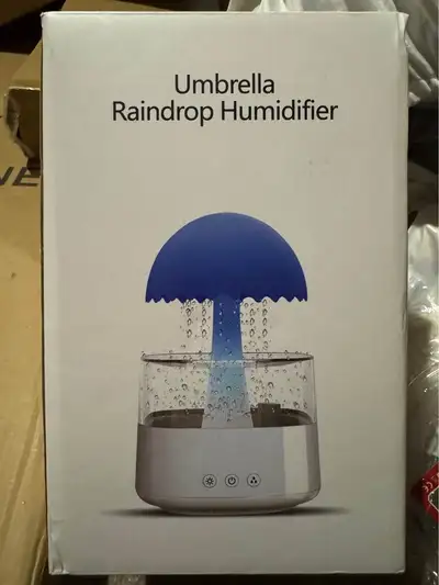 ️ Umbrella Raindrop Humidifier – 7 Color Night Light