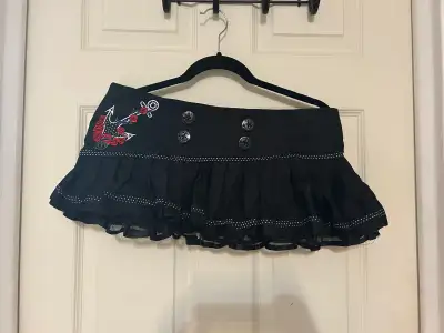 Super Cute Sailor Mini Skirt with Crinoline Lining