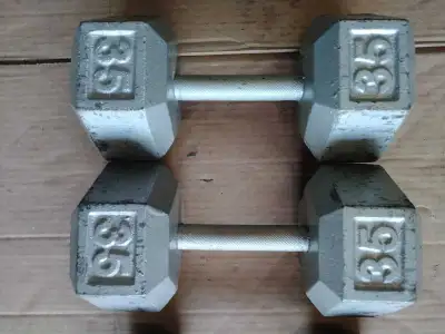 Pair of 35 Hex Dumbbells , View more