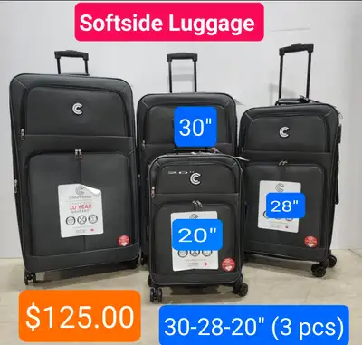 Luggage Liquidation Clearance Sale l Luggage Deals l Canahand Brand 3 pieces ( 30-28-20) $125.00 4 p...