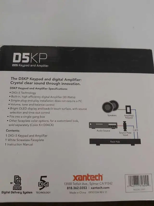 Xantech D5KP DDS Keypad and Amplifier563811876393472003