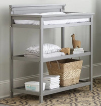 Changer table with Shelves and Pad - Grey