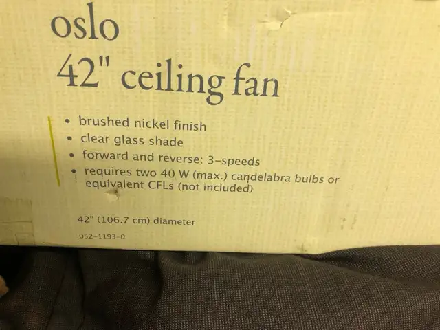 SAVE $125 > NEW For Living Oslo Ceiling Fan, 4-Blade, 42-in in Indoor Lighting & Fans in Mississauga / Peel Region - Image 4