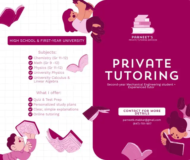 Private Tutoring - Math, Physics, Chemistry64519986604802120