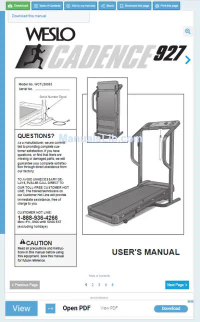 weslo treadmill cadence in Exercise Equipment in Ontario Kijiji Marketplaces