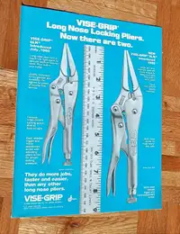 RETRO 1981 VISE-GRIP WRENCH ORIGINAL TOOLS AD - AFFICHE OUTILS