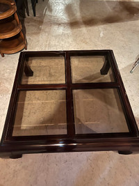 Solid Cherry Wood table with removable glass panes!